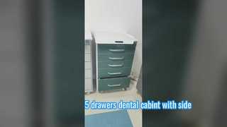 5 drawers dental cabint with side tray