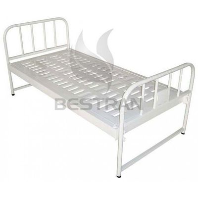 Patient Flat Hospital Bed Steel Headboard Footboard
