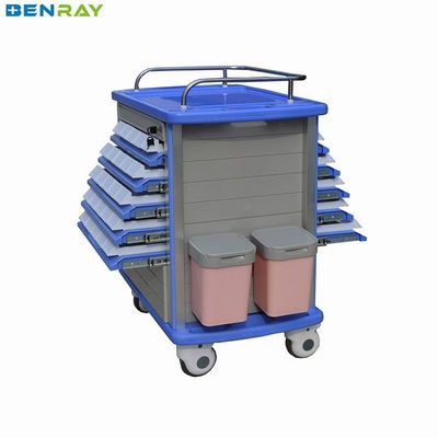 850 X 520 X 950mm ABS Medicine Trolley With Four Aluminum Columns