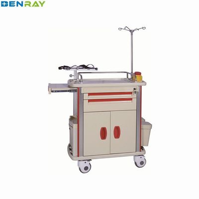 ABS Emergency Crash Trolley 850 X 520 X 950mm With four aluminum columns