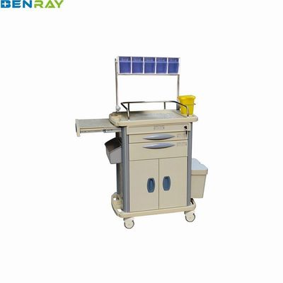 Centralized Lock Stainless Steel Guard Rail ABS Anesthesia Trolley