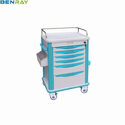 625 X 475 X 920mm ABS Crash Cart Trolley Medicine Centralized Lock