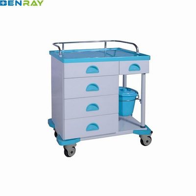 5 Drawers Steel Clinical Storage Trolleys 710 X 450 X 860mm