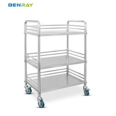 3 Layer Hospital Stainless Steel  Medical Instrument Trolley