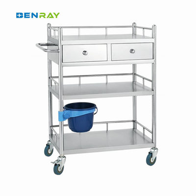 3 Layer Hospital Stainless Steel  Medical Instrument Trolley