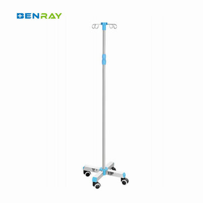 Factory Cheap 5 Casters Stainless Steel Mobile Drip Stand