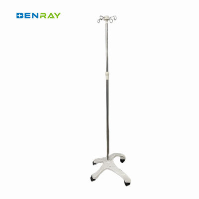Factory Cheap High end  5 Casters Stainless Steel Mobile Drip Stand