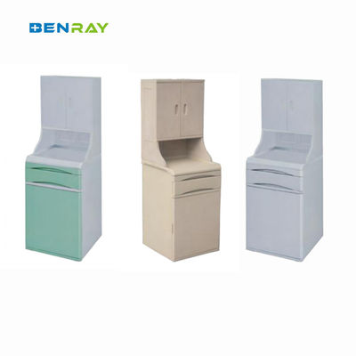 Hospital Stainless Steel Medical Bed Side Cabinet Locker With 2 Side Towel Hanger