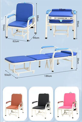 Foldable Powder-coated Attendant Waiting Chair