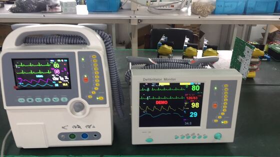 Biphasic Defibrillator Monitor Portable Cardiac Defi-Monitor with 12 Lead ECG, NIBP for Hospital Emergency Use