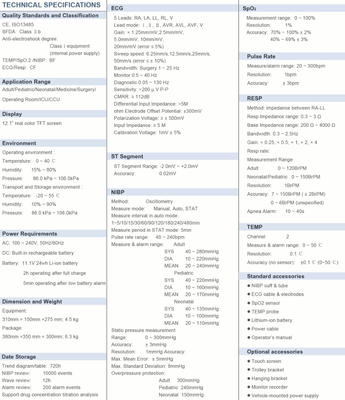 12.1'' multi-parameter patient monitor