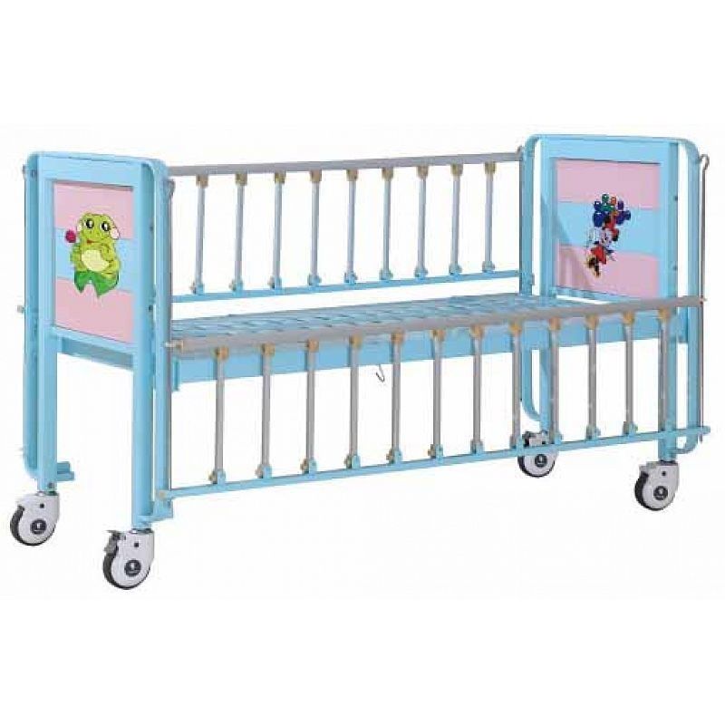 Flat Pediatric Children Hospital Bed Four Wheels With Cross Brakes