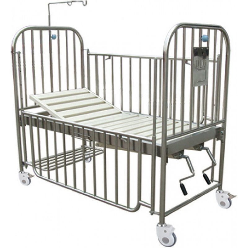 2 Crank Manual Children Hospital Bed 1600 X 800 X 700mm Size