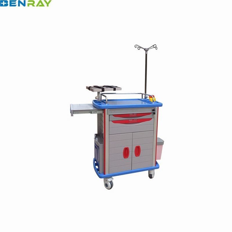 Emergency ABS Hospital Crash Cart Medical Trolley 850 X 520 X 950mm