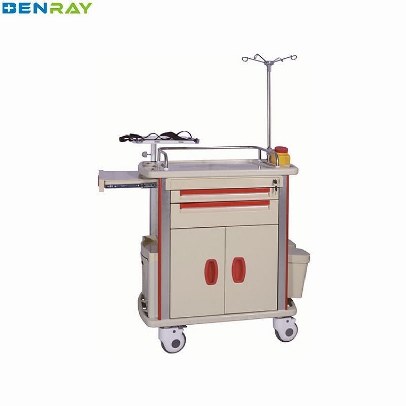 ABS Emergency Crash Trolley 850 X 520 X 950mm With four aluminum columns