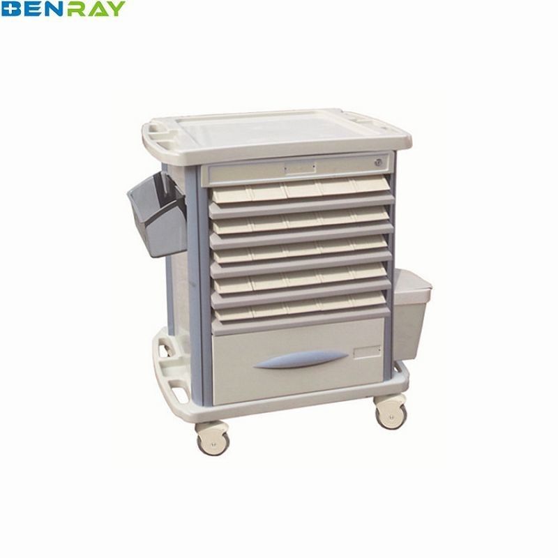 Centralized Lock ABS Emergency Medicine Trolley 720 X 470 X 920mm