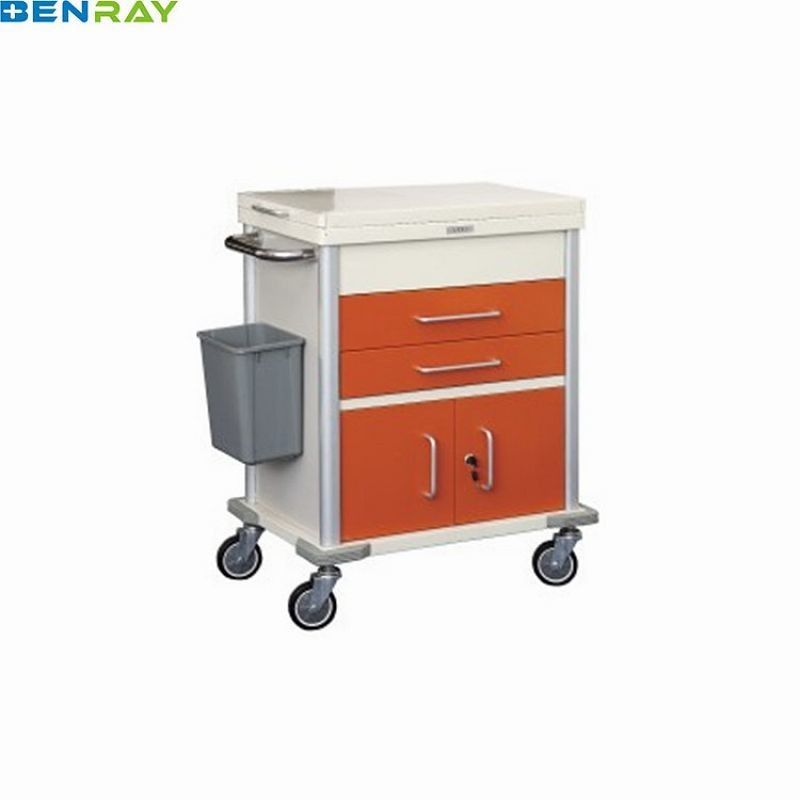 660 X 420 X 950mm Steel Emergency Lockable Medical Trolley