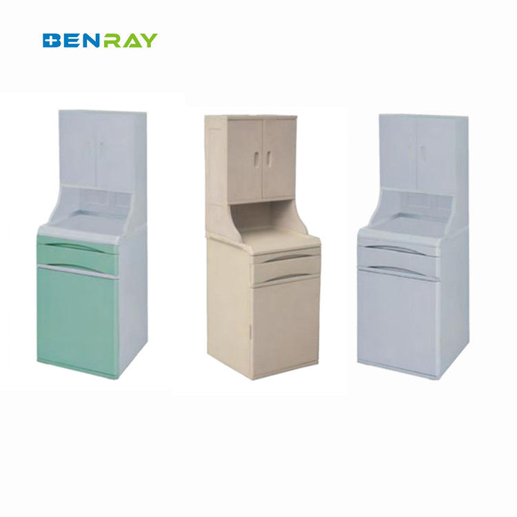 Hospital Stainless Steel Medical Bed Side Cabinet Locker With 2 Side Towel Hanger