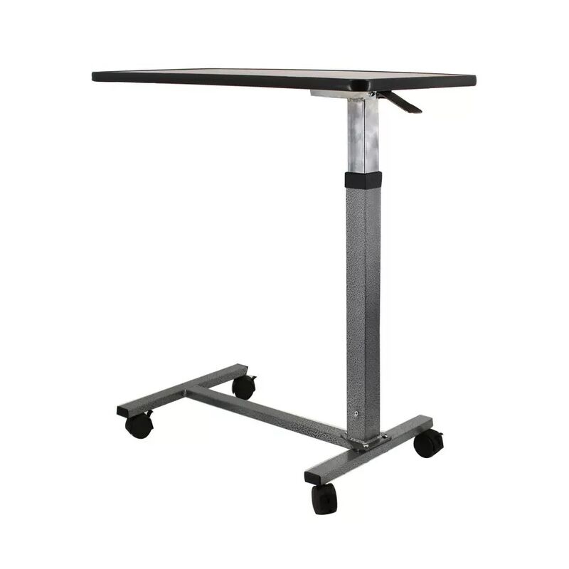 Portable Over Bed Table with Locking Wheels and Adjustable Height Perfect for Hospital and Home Care