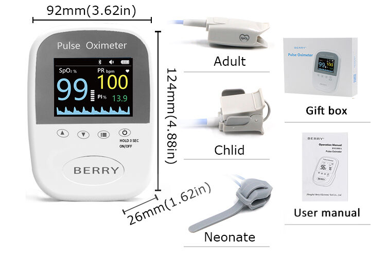 BM1000A Pediatric Neonatal Pulse Oximeter 35-100% SpO2 Screening Set with Three Probes